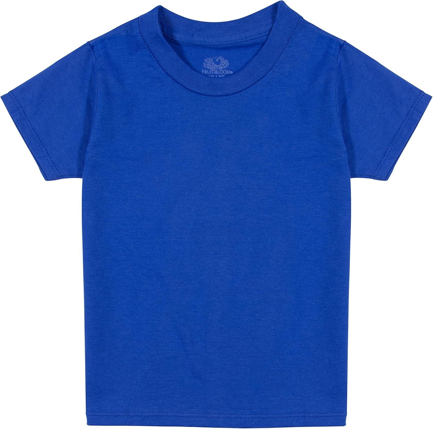 imageFruit of The Loom Boys Eversoft Cotton Undershirts T Shirts amp Tank TopsT Shirt Toddler 6 Pack BlueGreenRed