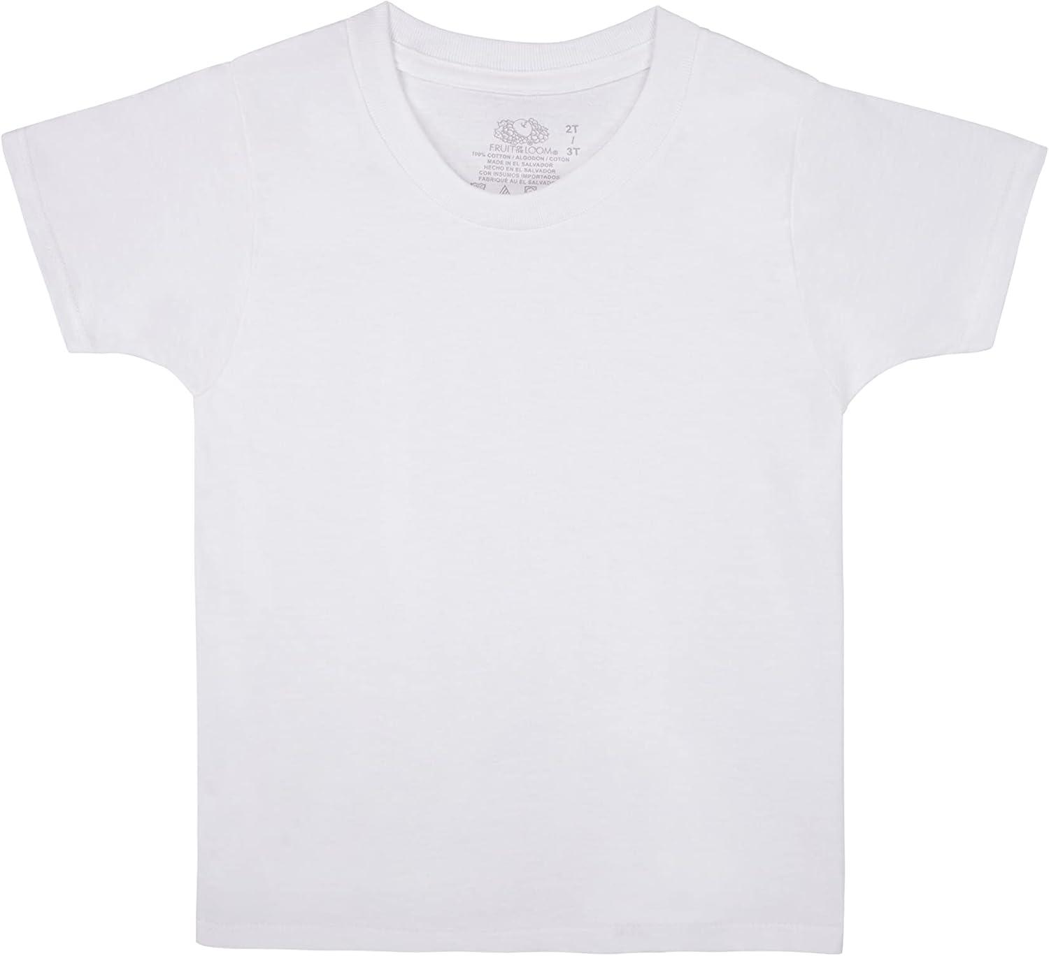 imageFruit of The Loom Boys Eversoft Cotton Undershirts T Shirts amp Tank TopsT Shirt Toddler 6 Pack White