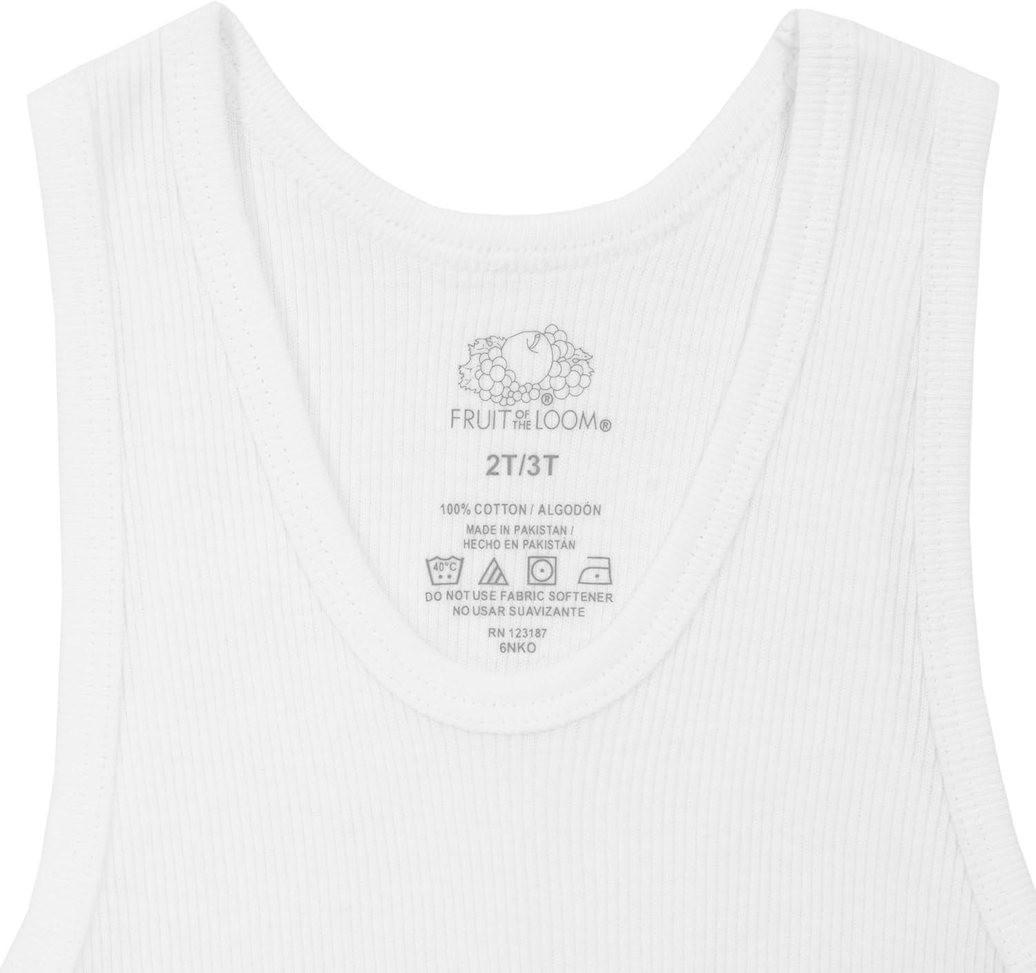 imageFruit of The Loom Boys Eversoft Cotton Undershirts T Shirts amp Tank TopsTank Toddler 10 Pack White