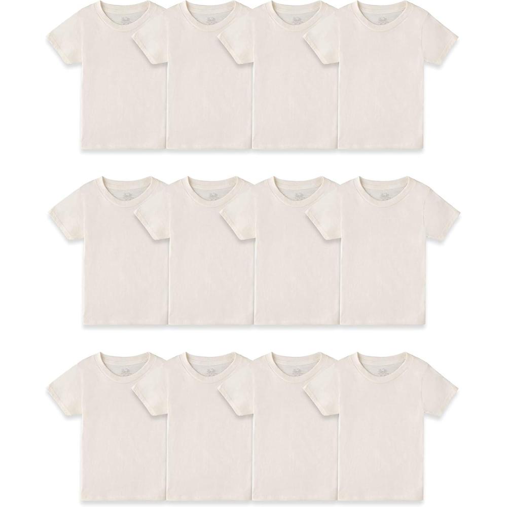 imageFruit of The Loom Boys Eversoft Cotton Undershirts T Shirts amp Tank TopsT Shirt Toddler 12 Pack Natural Cotton