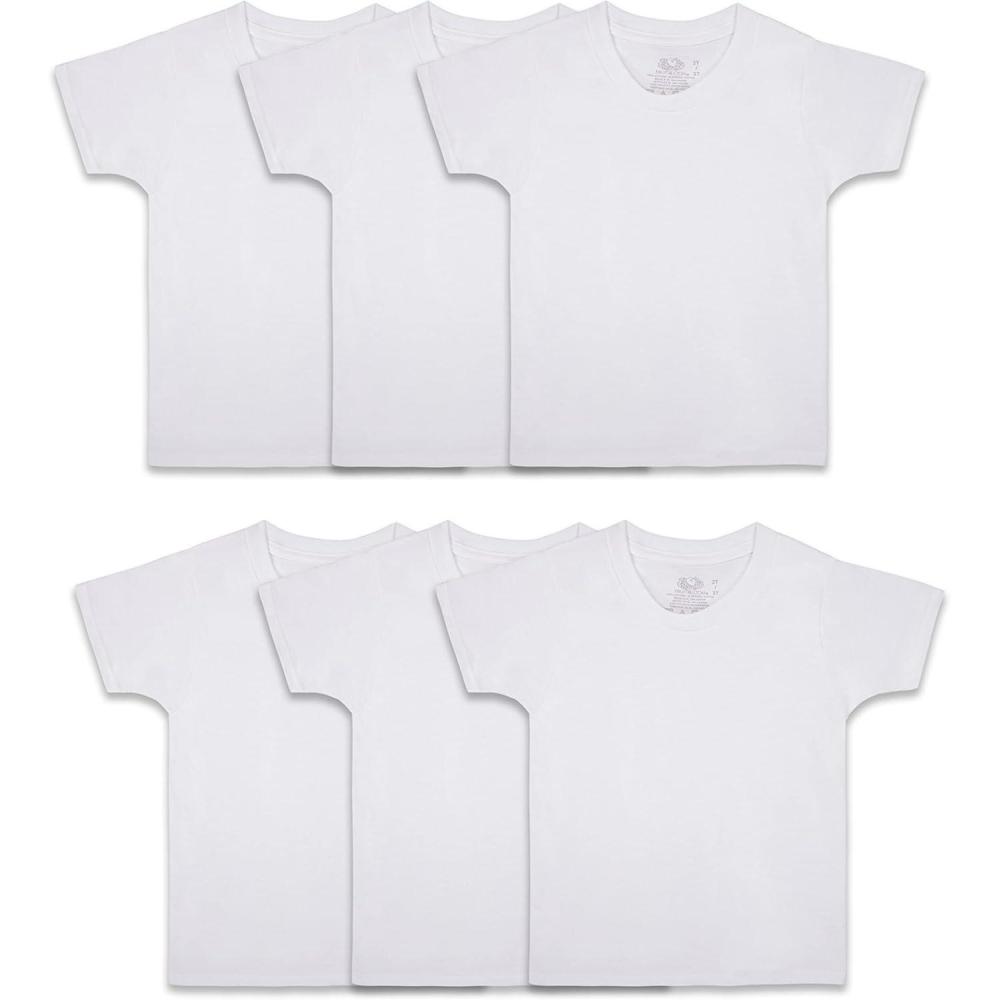 imageFruit of The Loom Boys Eversoft Cotton Undershirts T Shirts amp Tank TopsT Shirt Toddler 6 Pack White