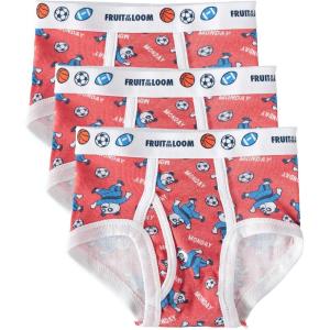 Fruit of the Loom Boys’ Tag Free Cotton Briefs Underwear (Assorted Colors)(Assorted Toddler(pack of 3))