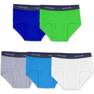 Fruit of the Loom Boys’ Tag Free Cotton Briefs Underwear (Assorted Colors)(Toddler – 5 Pack – Assorted Color)