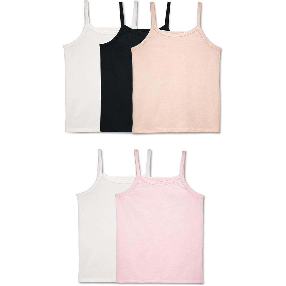 imageFruit of The Loom Girls Undershirts Camis amp TanksCami 5 Pack Assorted