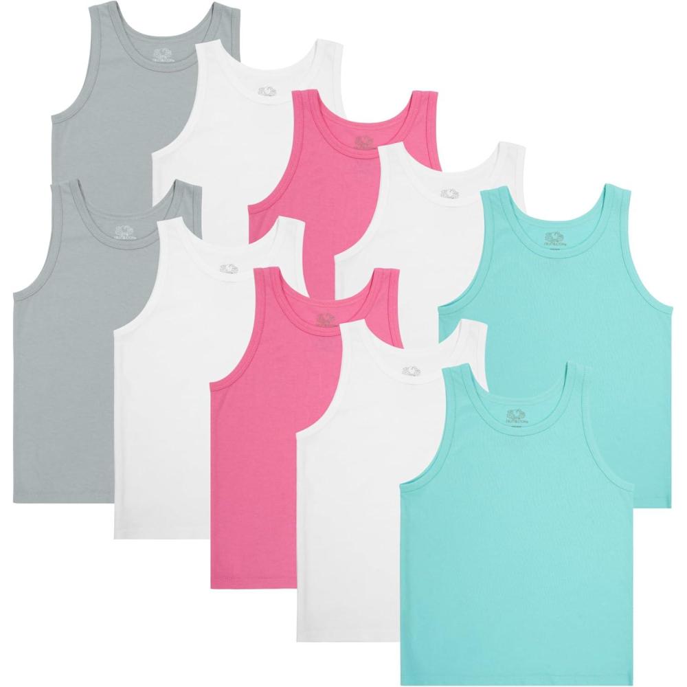 imageFruit of The Loom Girls Undershirts Camis amp TanksToddler Tank 10 Pack Assorted