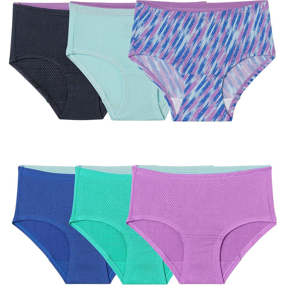imageFruit of the Loom Girls Breathable UnderwearBrief 6 Pack Assorted Pack 1