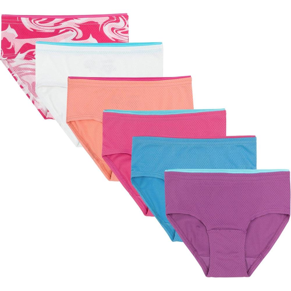 imageFruit of the Loom Girls Breathable UnderwearBrief 6 Pack SolidsSwirl