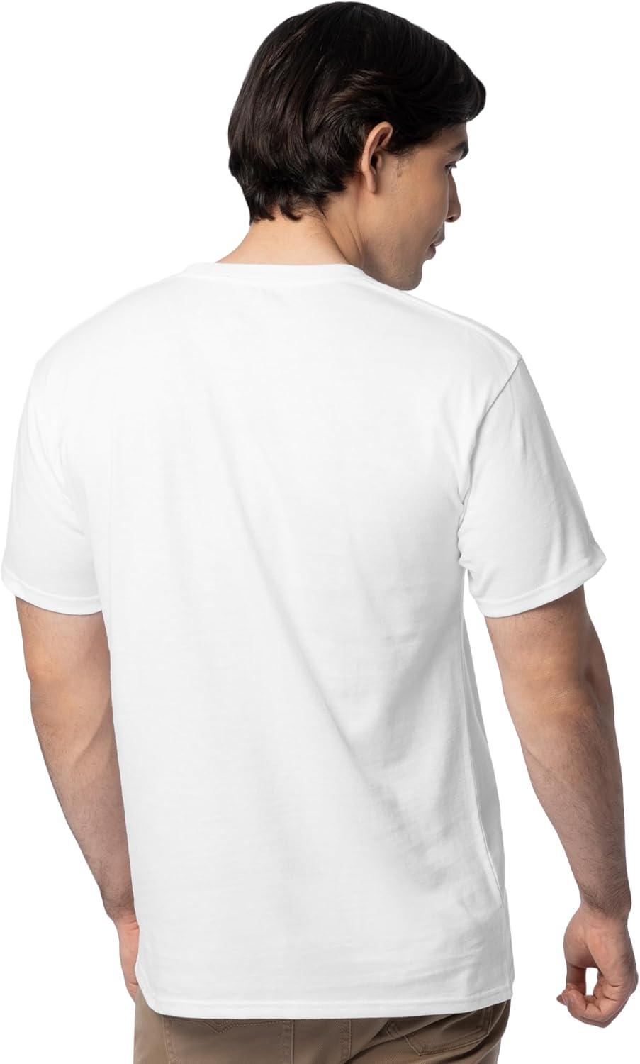 imageFruit of the Loom Mens Eversoft Cotton Short Sleeve Pocket TShirts Breathable amp Tag Free 2Pack2 Pack White
