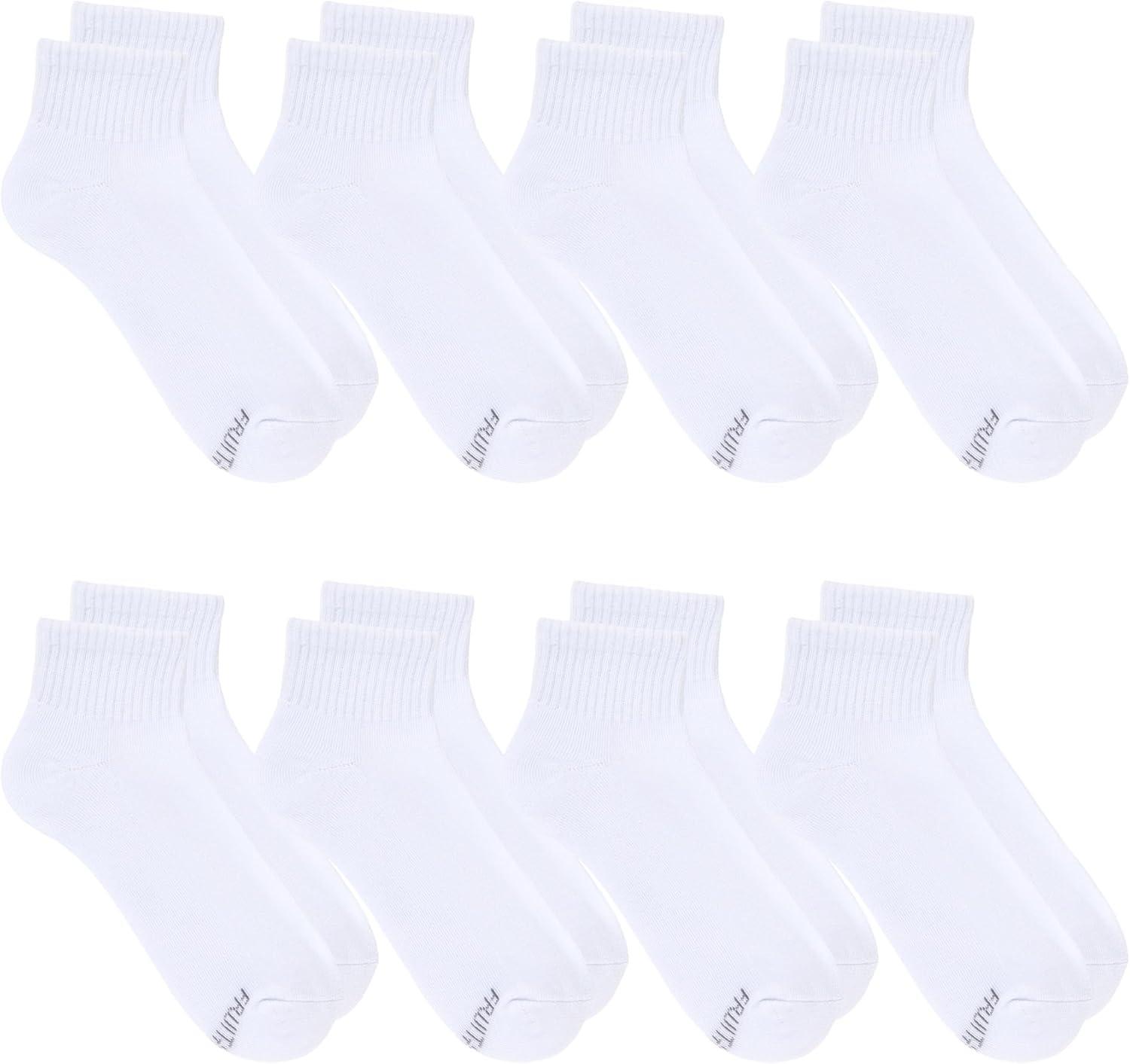 imageFruit of the Loom Womens Everyday Basics Socks Breathable with Half Cushion MultiPacksAnkle 8 Pack White