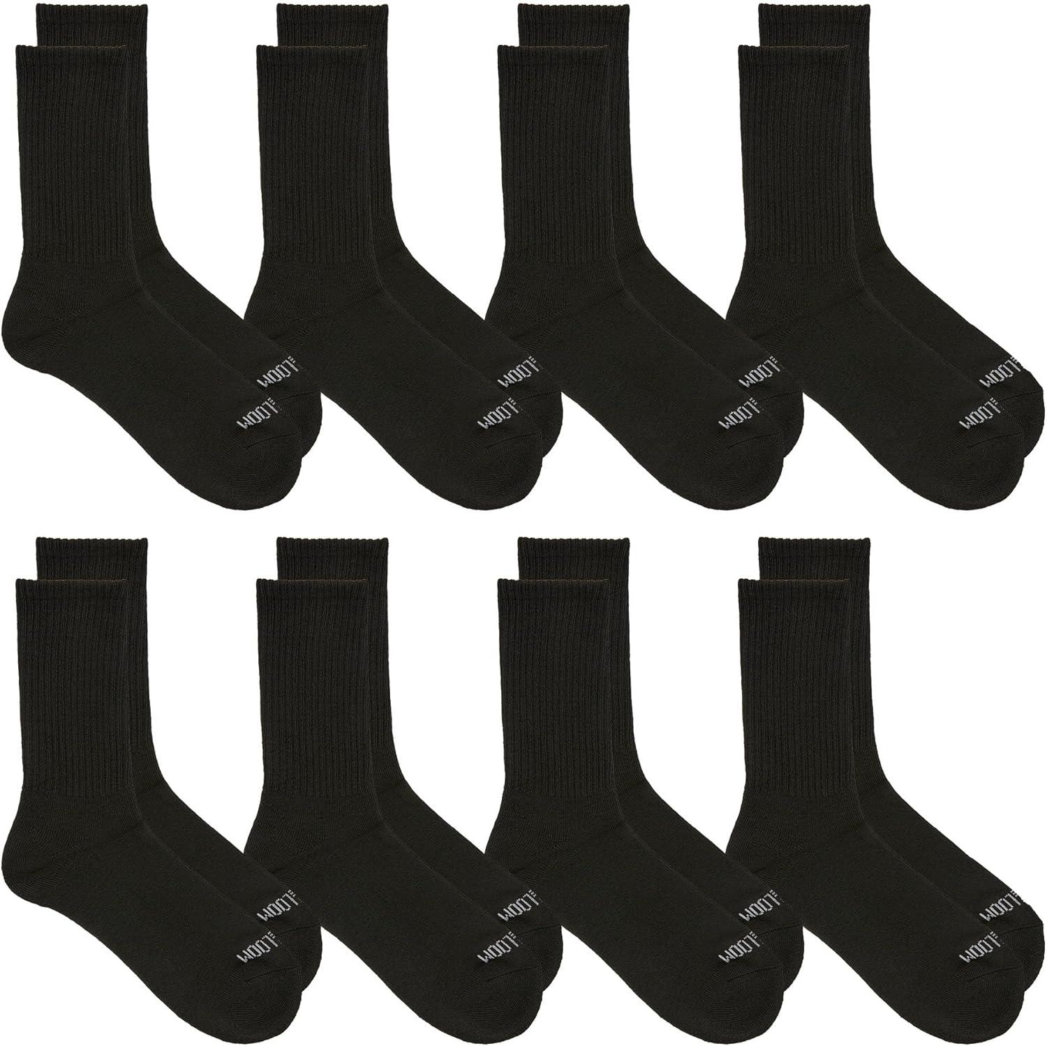 imageFruit of the Loom Womens Everyday Basics Socks Breathable with Half Cushion MultiPacksCrew 8 Pack Black