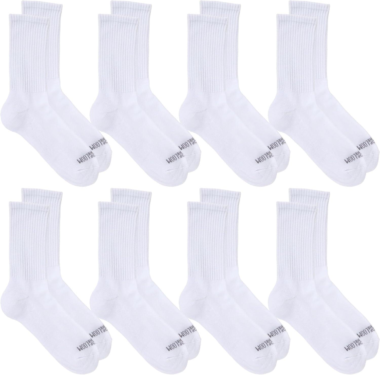 imageFruit of the Loom Womens Everyday Basics Socks Breathable with Half Cushion MultiPacksCrew 8 Pack White