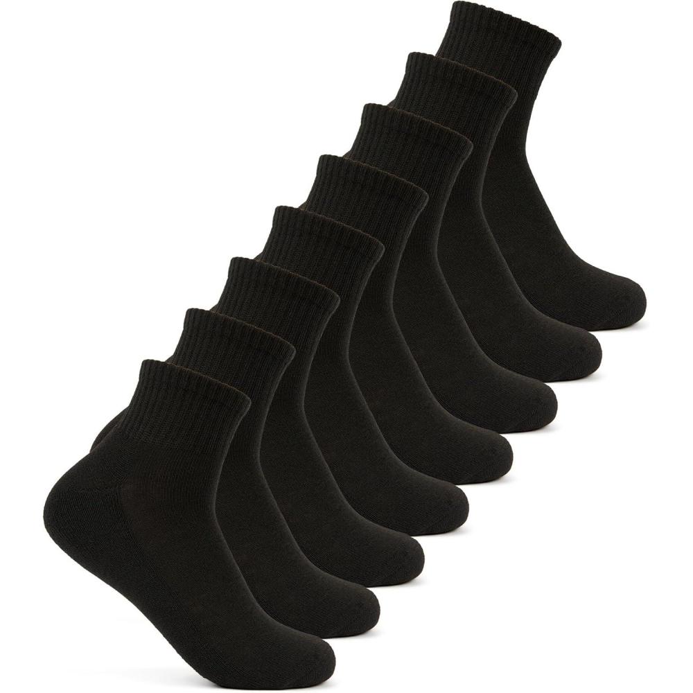 imageFruit of the Loom Womens Everyday Basics Socks Breathable with Half Cushion MultiPacksAnkle 8 Pack Black