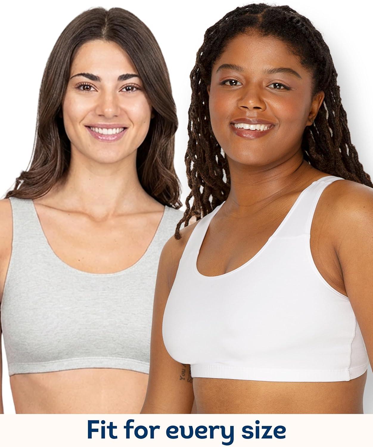 imageFruit of the Loom Womens Built Up Tank Style Sports Bra Value PackBlack WhiteHeather Grey