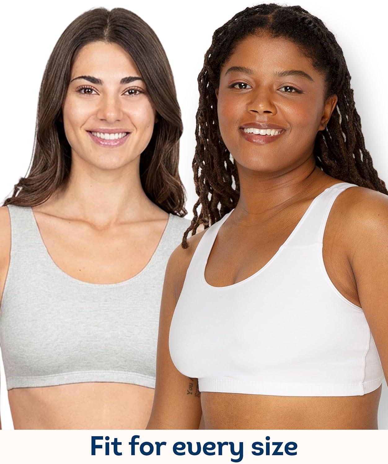 imageFruit of the Loom Womens Built Up Tank Style Sports Bra Value PackBlueWhitePinkHyacinthGreyBlack