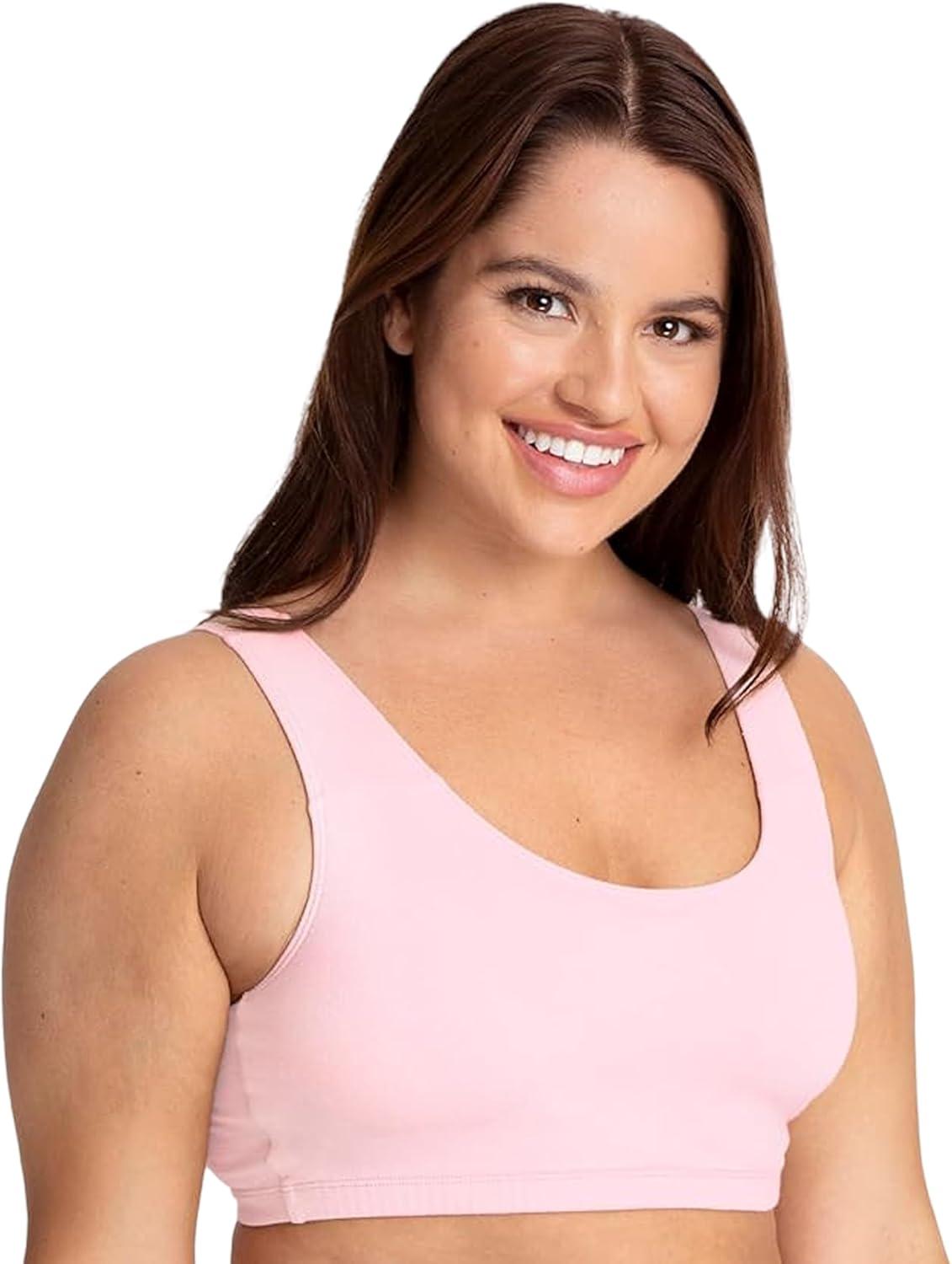 imageFruit of the Loom Womens Built Up Tank Style Sports Bra Value PackKitty PinkHyacinthGrey HeatherBlack Hue