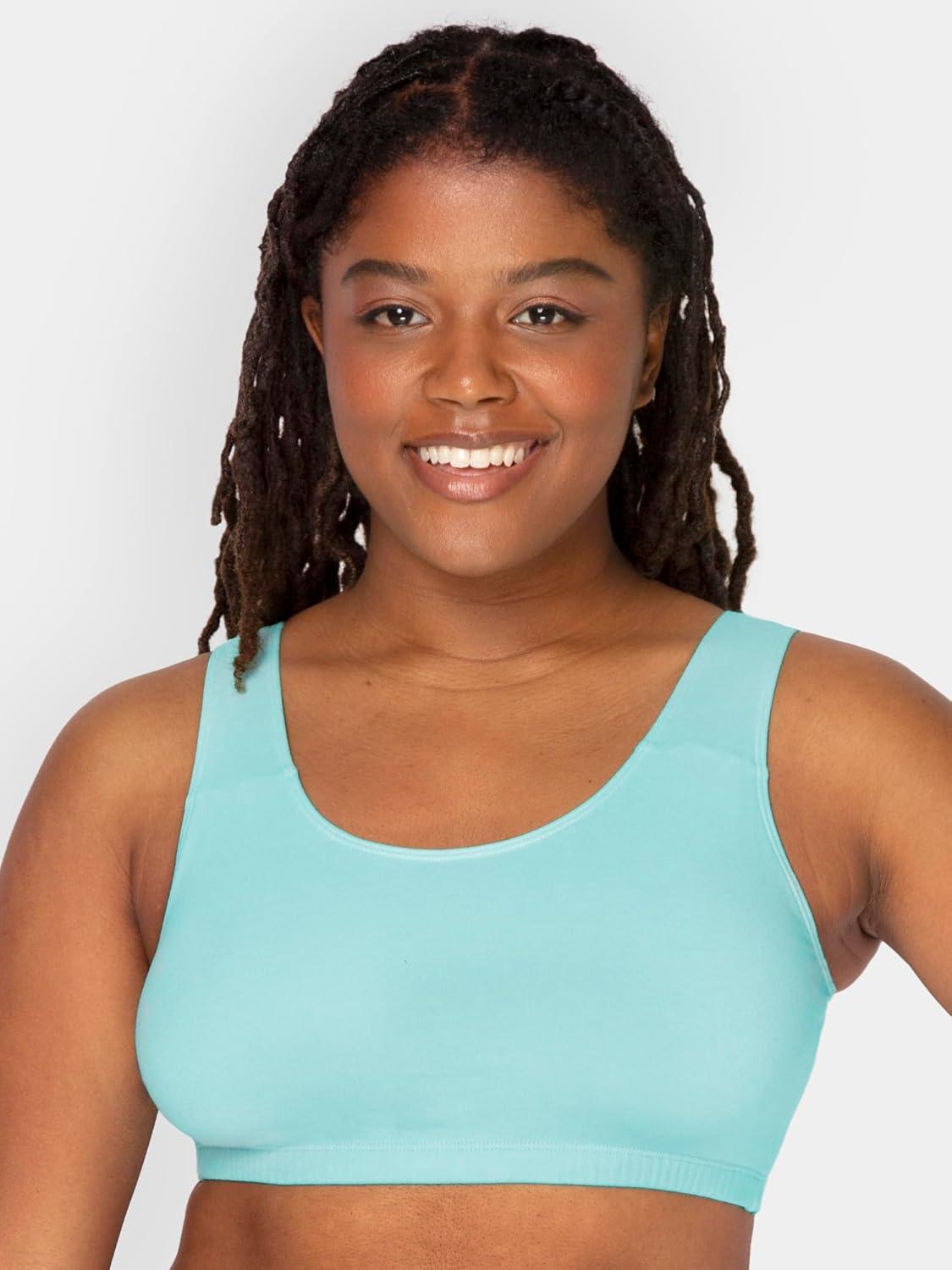 imageFruit of the Loom Womens Built Up Tank Style Sports Bra Value PackLentilWhiteCharcoalArubaDutch BlueBlack