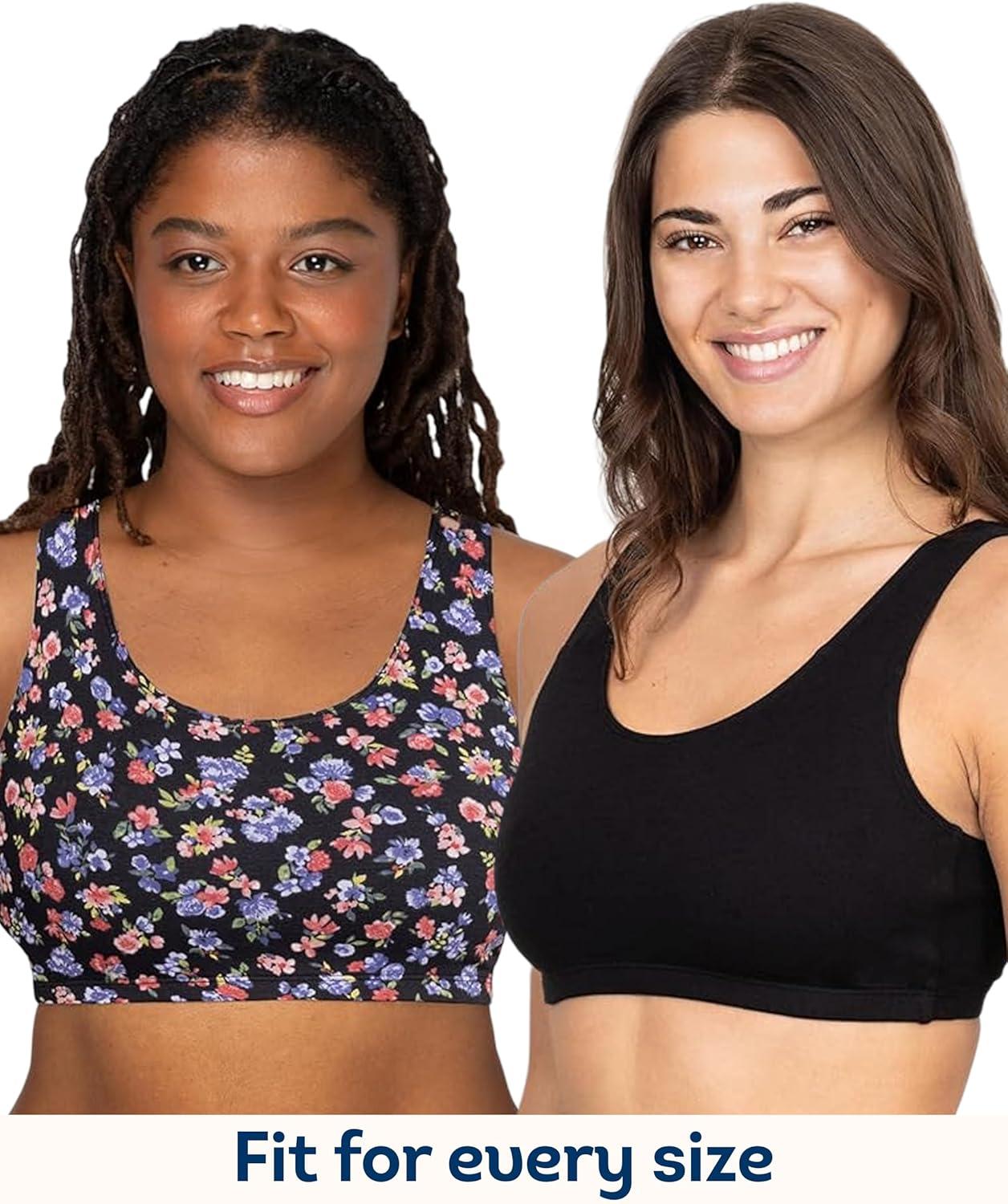 imageFruit of the Loom Womens Built Up Tank Style Sports Bra Value PackMidnight MeadowLilasGrey HeatherBlack Hue