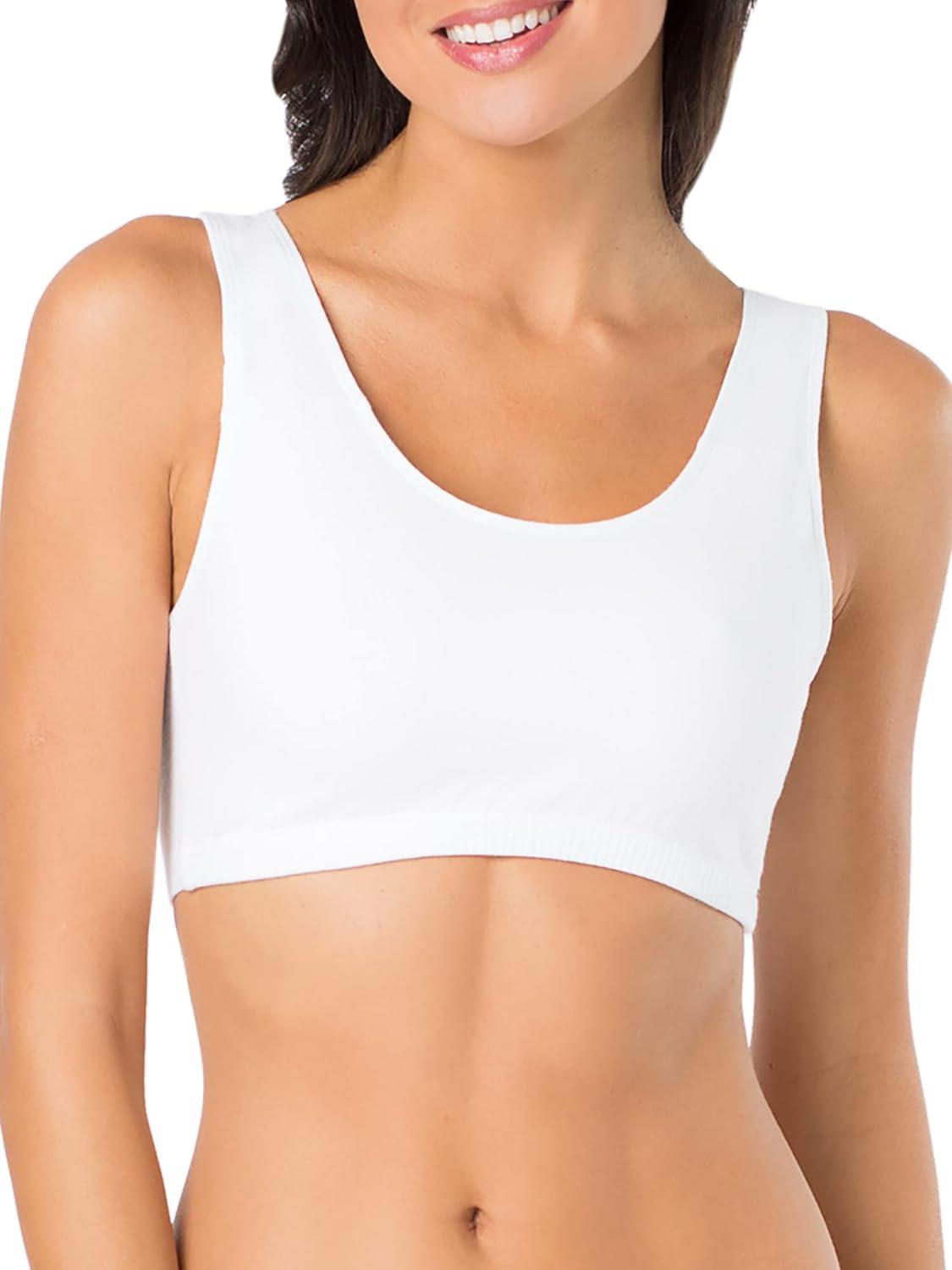 imageFruit of the Loom Womens Built Up Tank Style Sports Bra Value PackRed Hot With BlackWhiteBlack