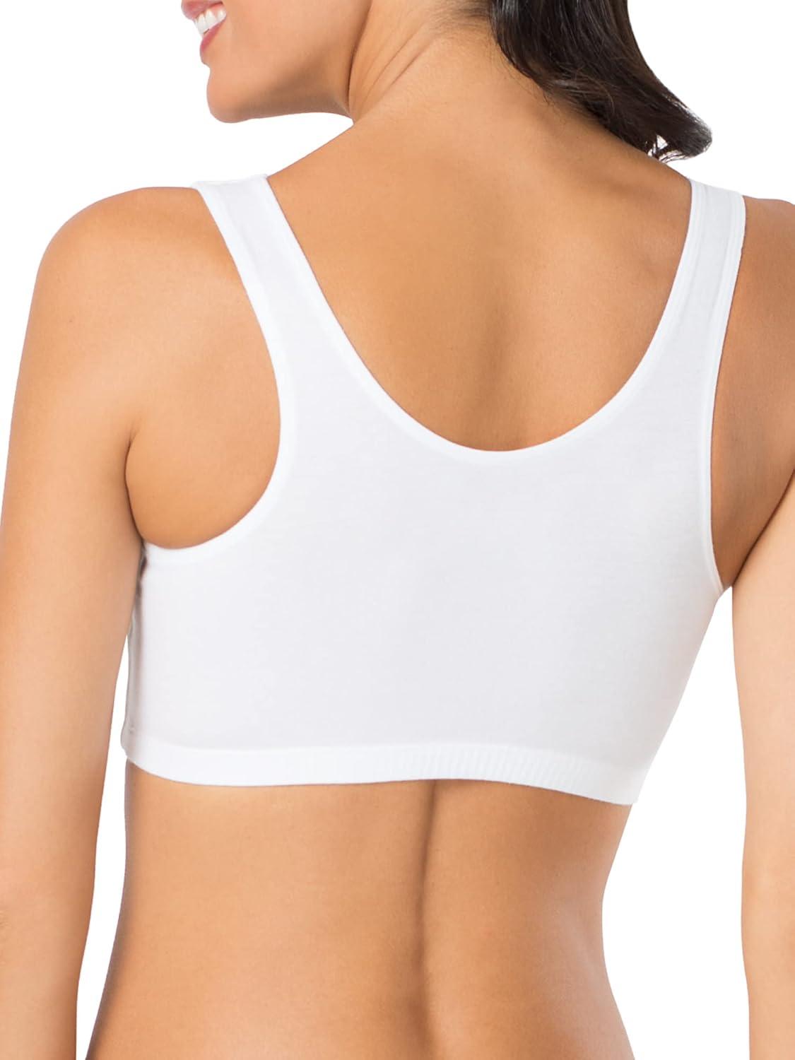 imageFruit of the Loom Womens Built Up Tank Style Sports Bra Value PackRed Hot With BlackWhiteBlack