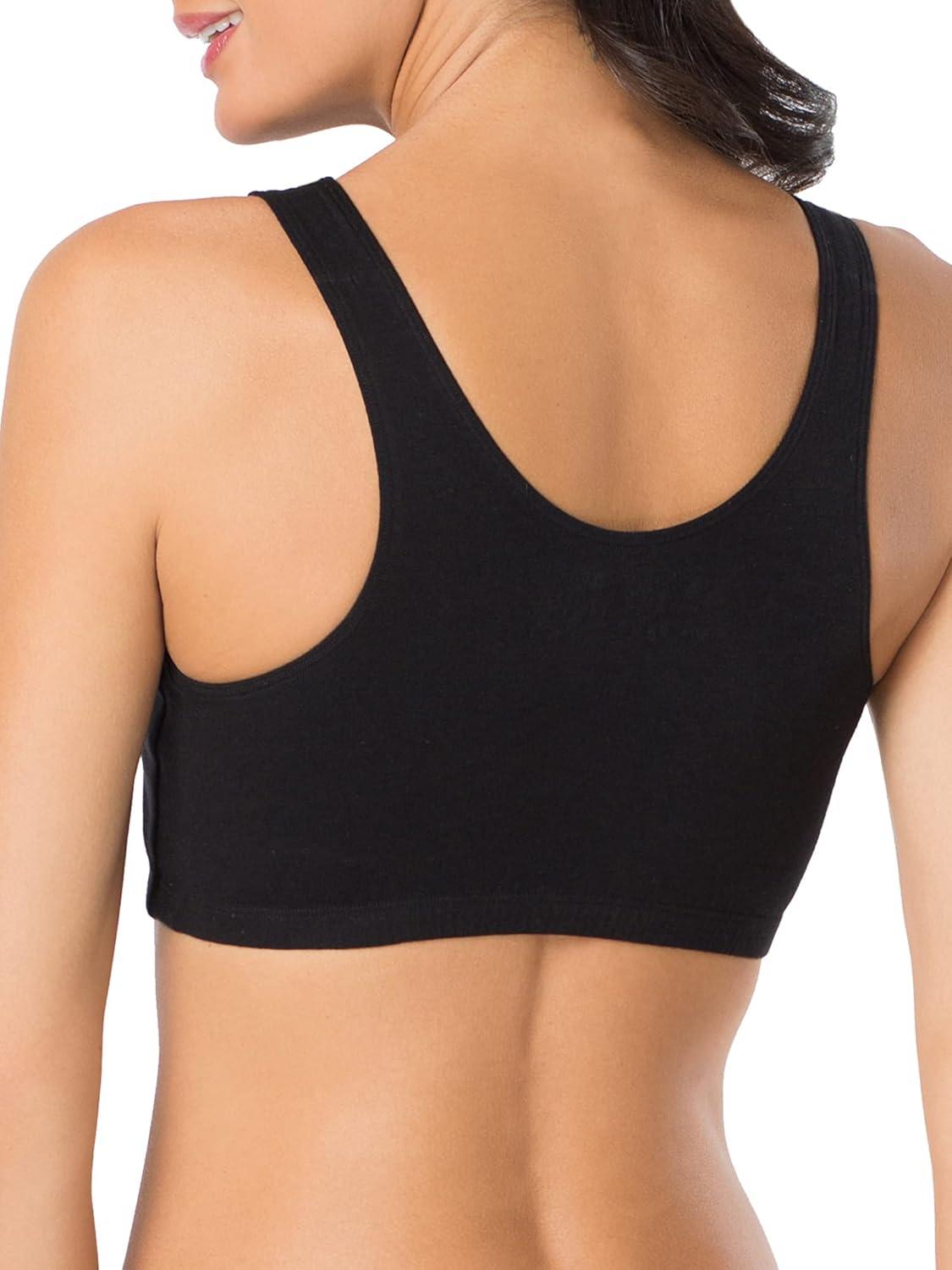 imageFruit of the Loom Womens Built Up Tank Style Sports Bra Value PackRed HotWhiteBlack