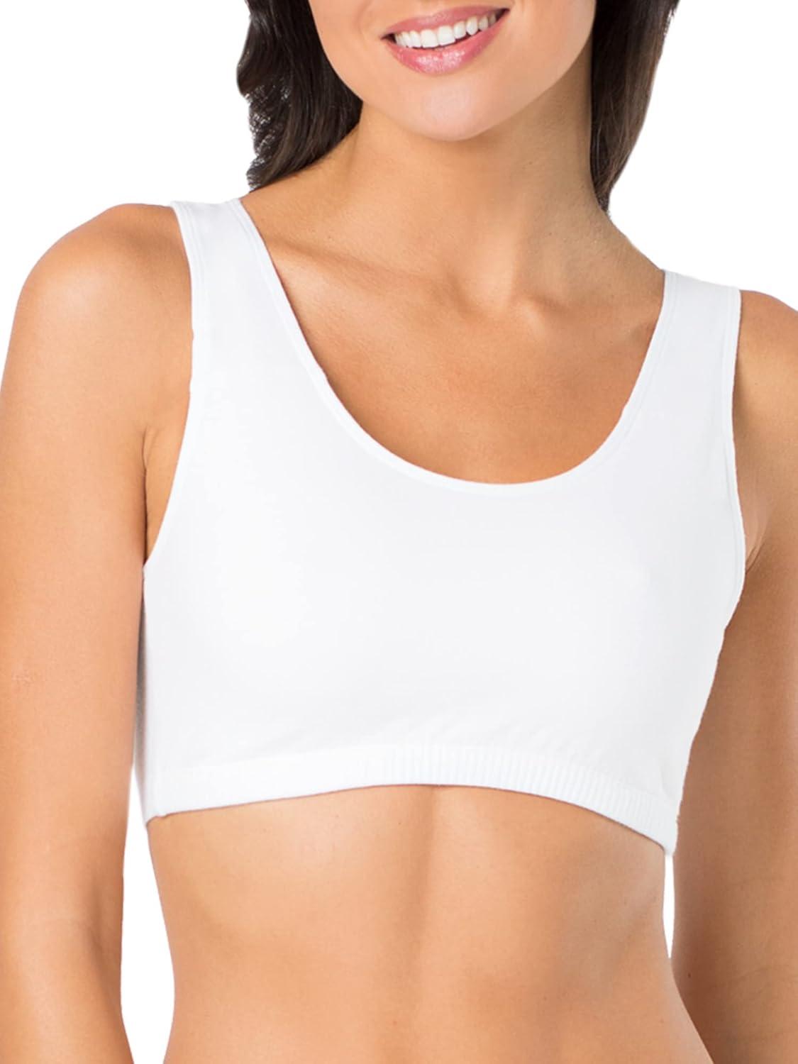 imageFruit of the Loom Womens Built Up Tank Style Sports Bra Value PackRed HotWhiteBlack