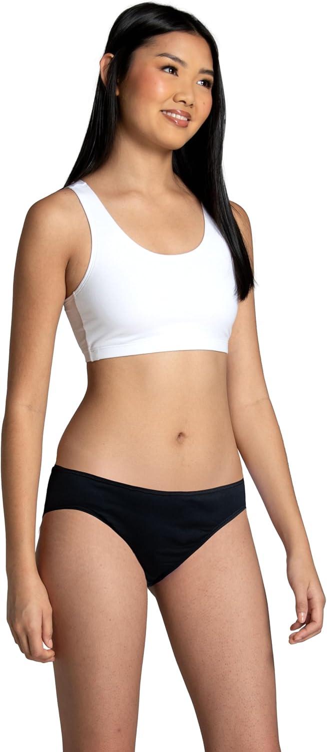 imageFruit of the Loom Womens Eversoft Cotton Underwear Multipacks Tag Free amp Breathable Available in Plus SizeBikini  Black