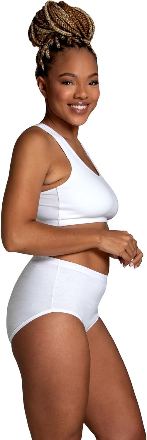 imageFruit of the Loom Womens Eversoft Cotton Underwear Multipacks Tag Free amp Breathable Available in Plus SizeBrief  White