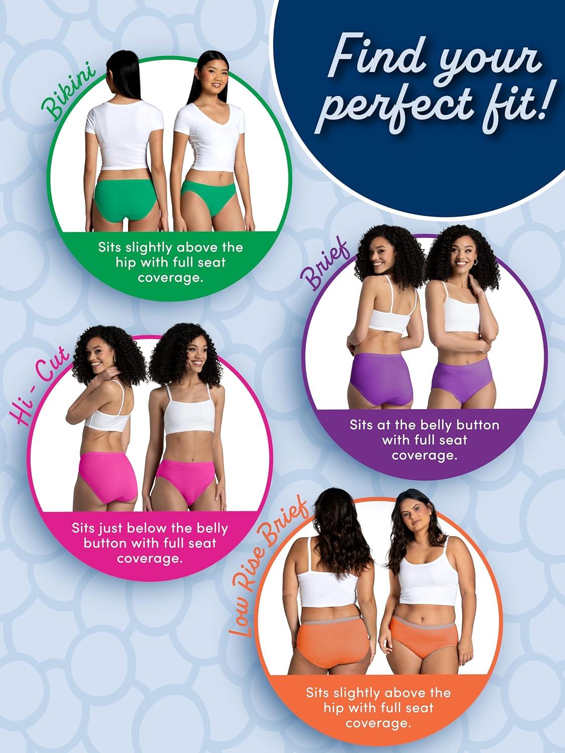 imageFruit of the Loom Womens Eversoft Cotton Underwear Multipacks Tag Free amp Breathable Available in Plus SizeBrief  White