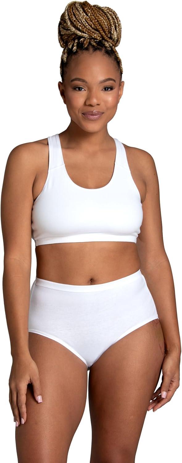 imageFruit of the Loom Womens Eversoft Cotton Underwear Multipacks Tag Free amp Breathable Available in Plus SizeBrief  White