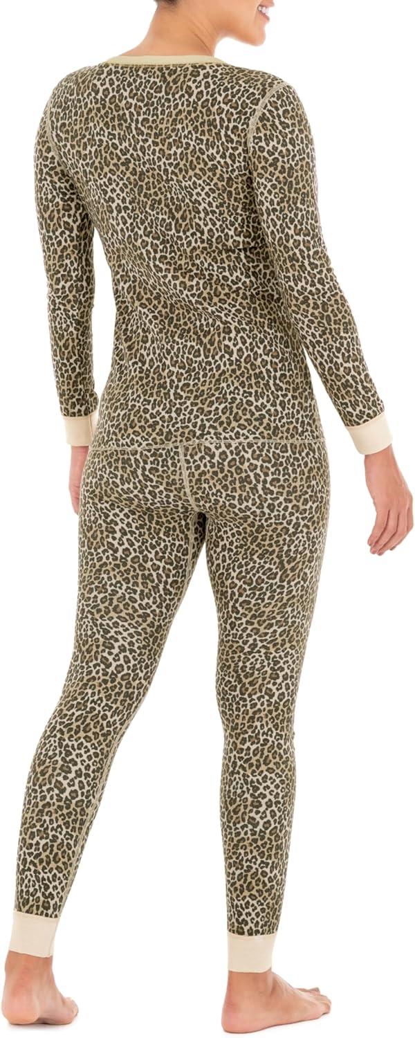 imageFruit of the Loom Womens Micro Waffle Premium Thermal SetAnimal Print