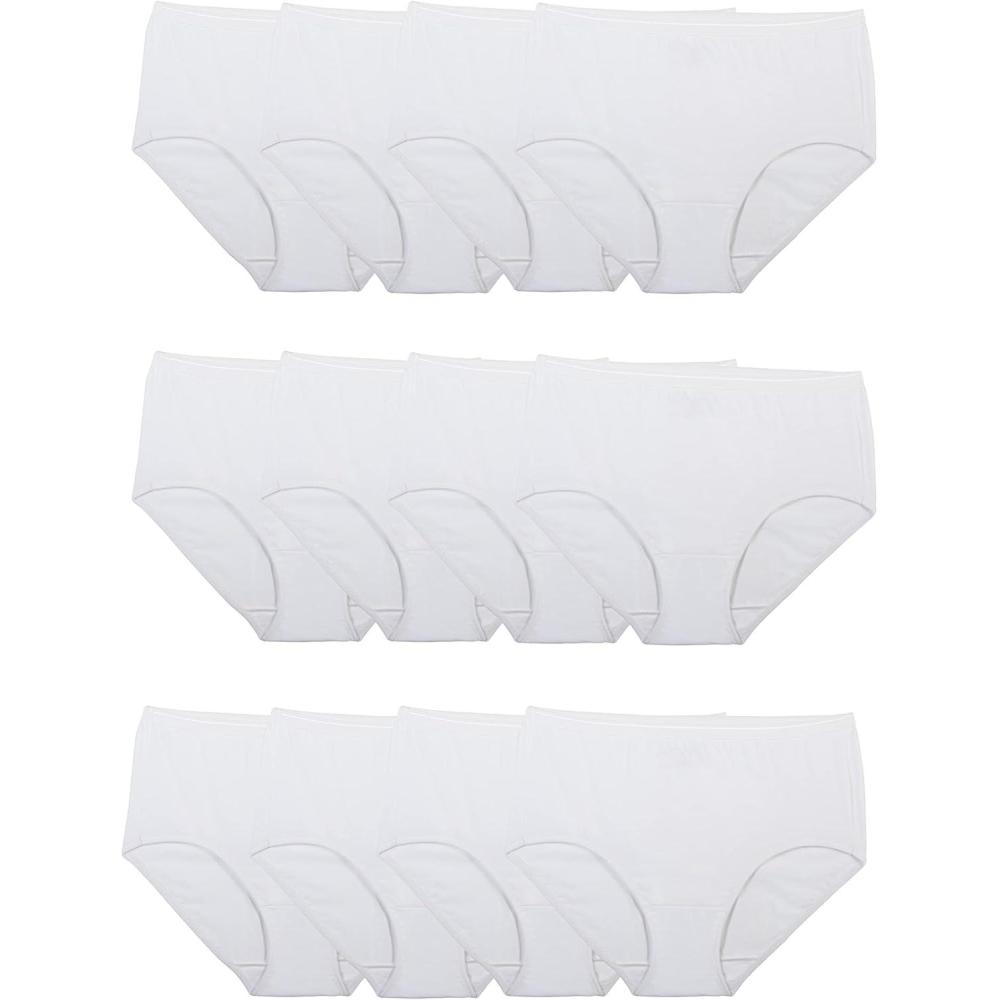 imageFruit of the Loom Womens Eversoft Cotton Underwear Multipacks Tag Free amp Breathable Available in Plus SizeBrief  White