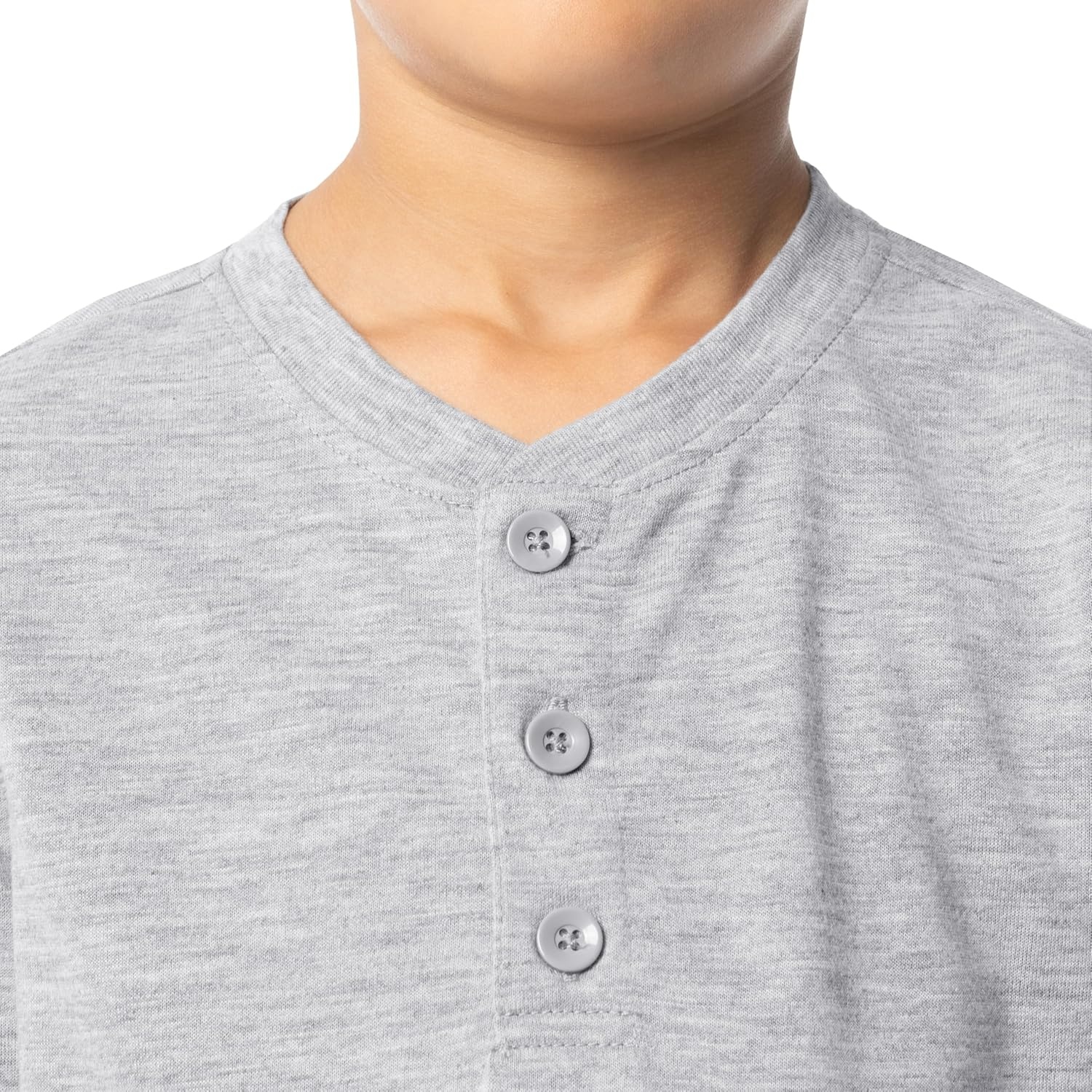 imageFruit of the Loom Boys Long Sleeve Jersey Henley Top and Fleece Pant Sleep Pajama SetGrey HeatherGreenNavy