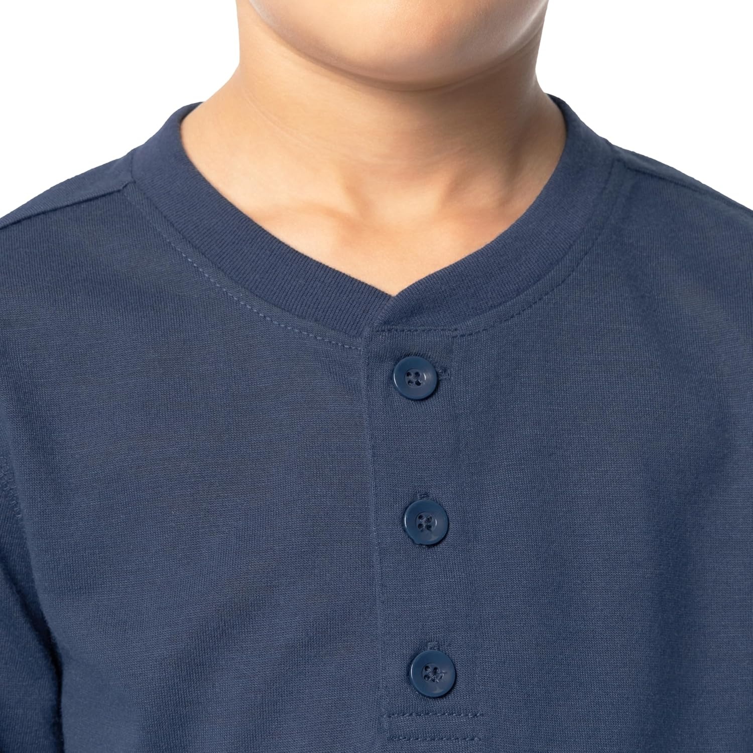 imageFruit of the Loom Boys Long Sleeve Jersey Henley Top and Fleece Pant Sleep Pajama SetNavyCamo