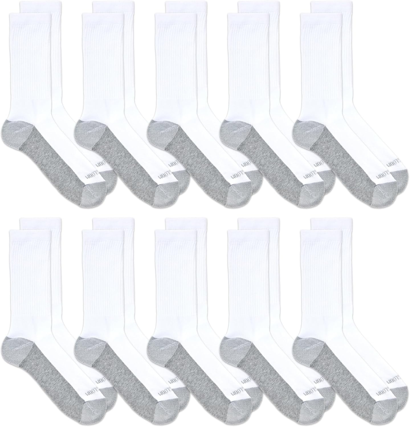 image:imageFruit of the Loom Mens Dual Defense Ankle Socks Odor Protection with Half Cushion MultiPacksCrew 10 Pack White
