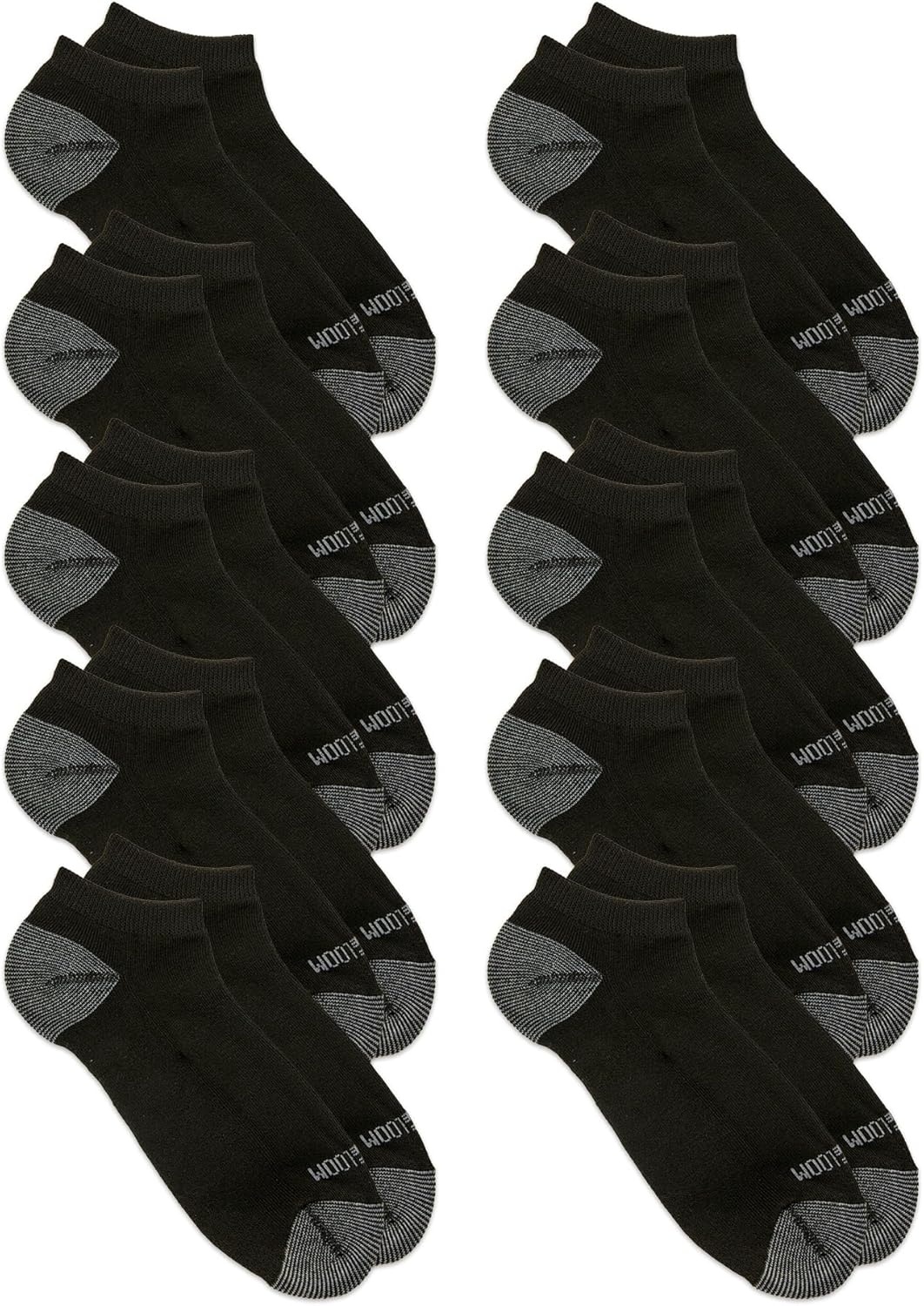 image:imageFruit of the Loom Mens Dual Defense Ankle Socks Odor Protection with Half Cushion MultiPacksLow Cut 10 Pack Black