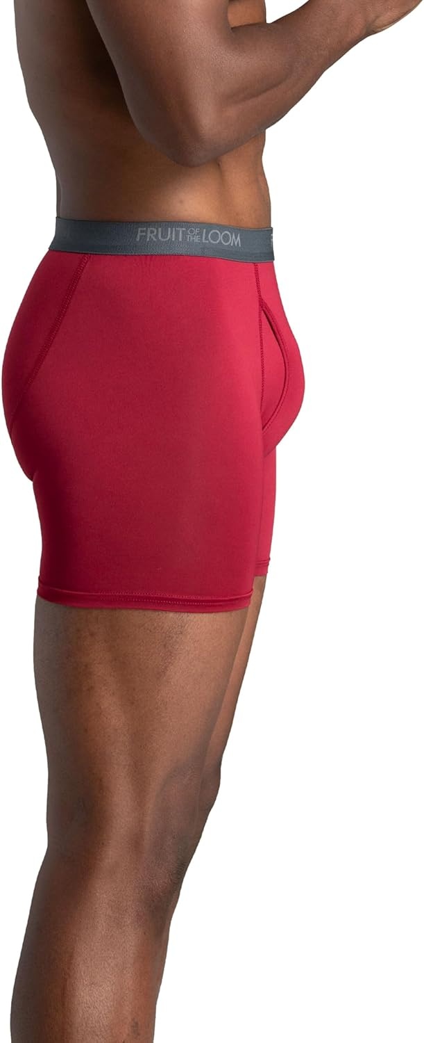 image:imageFruit of the Loom Mens 4way Stretch Boxer Briefs Lightweight amp Moisture Wicking Underwear Long Leg Regular Leg amp TrunkRegular Leg Micro Stretch Colors May Vary