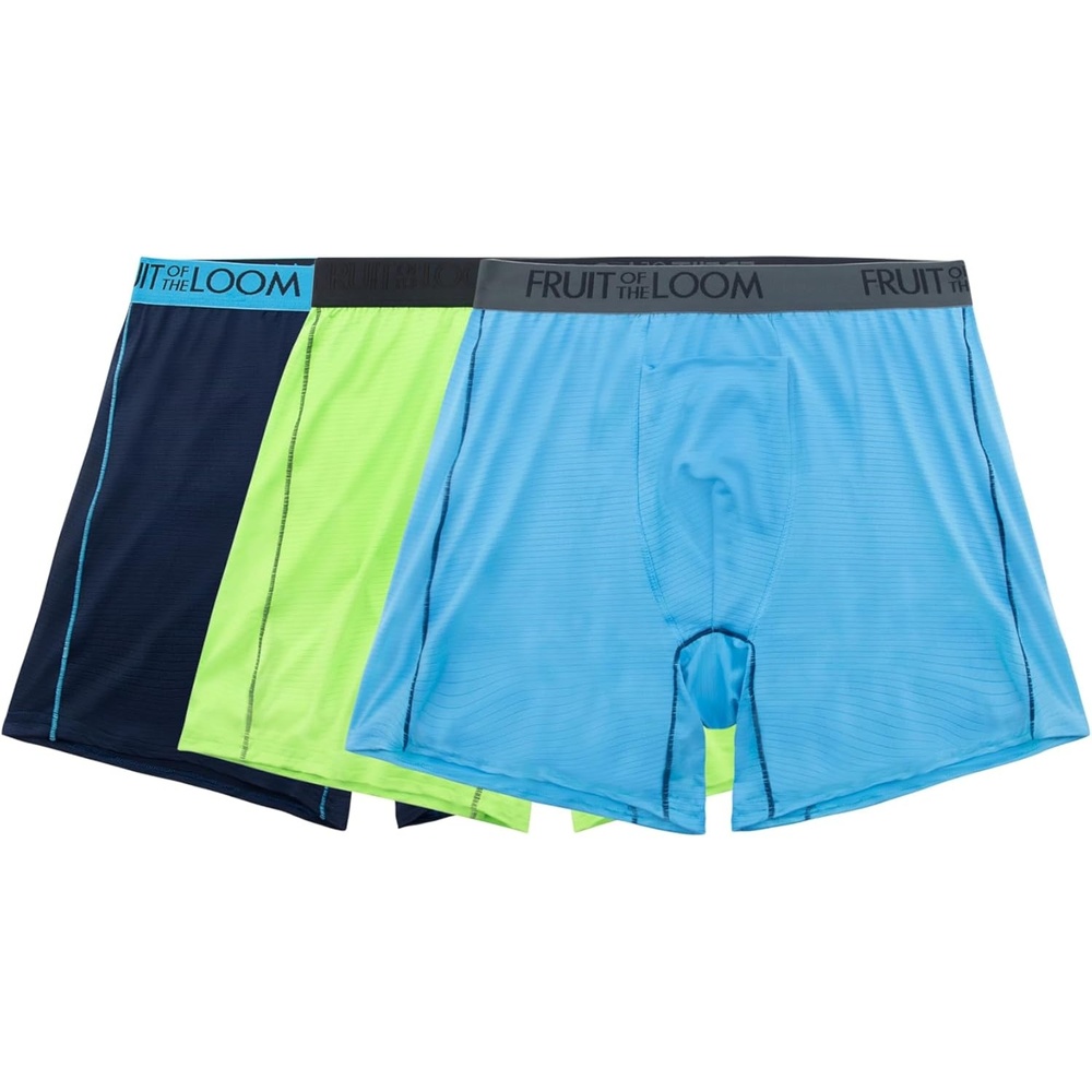 image:imageFruit of the Loom Mens 4way Stretch Boxer Briefs  Lightweight amp Moisture Wicking Underwear  Long Leg Regular Leg amp TrunkRegular Leg  Loose Fit Cooling Channels  Colors May Vary