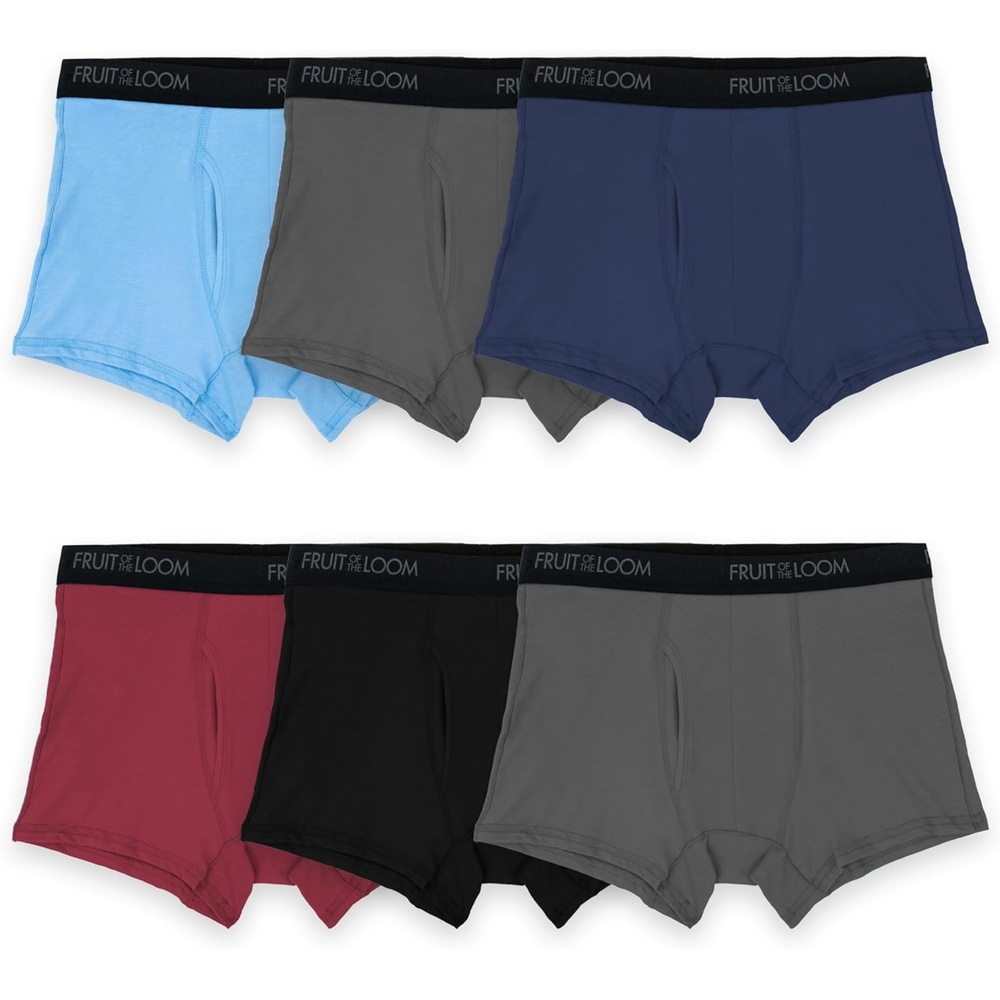 image:imageFruit of the Loom Mens 4way Stretch Boxer Briefs  Lightweight amp Moisture Wicking Underwear  Long Leg Regular Leg amp TrunkTrunk  Cotton Stretch  Colors May Vary