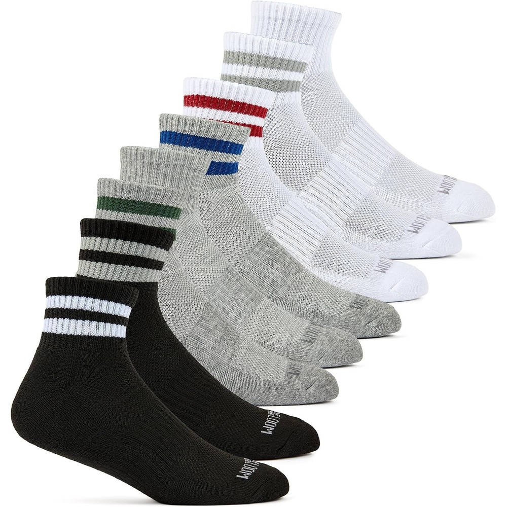 image:imageFruit of the Loom Mens Workgear Durable Crew Socks with Arch SupportAnkle 8 Pack Varsity Stripe