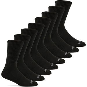 Fruit of the Loom Men’s Workgear Durable Crew Socks with Arch Support(Crew – 8 Pack – Black)