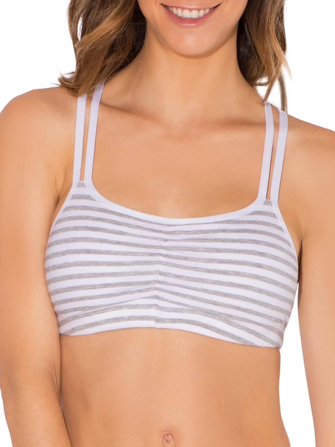image:imageFruit of the Loom Womens Spaghetti Strap Cotton Sports Bra AllDay Comfort amp Easy MovementAssortedMulticolor