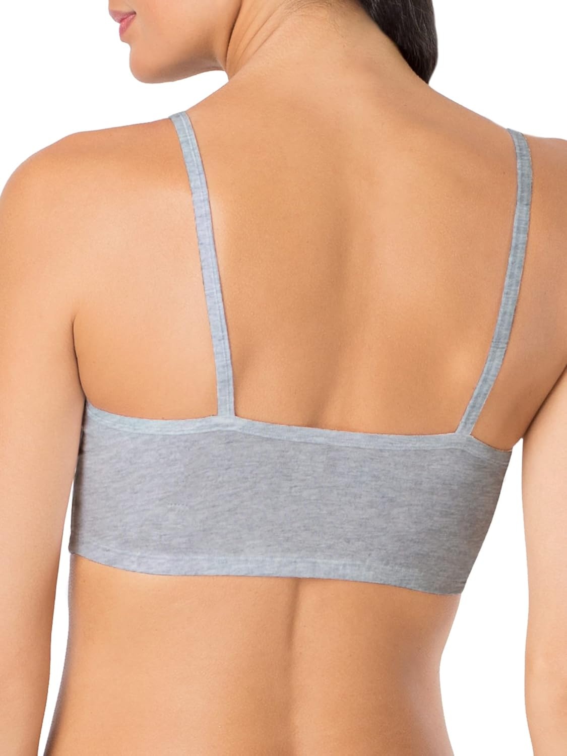 image:imageFruit of the Loom Womens Spaghetti Strap Cotton Sports Bra AllDay Comfort amp Easy MovementBlackWhiteHeather Grey