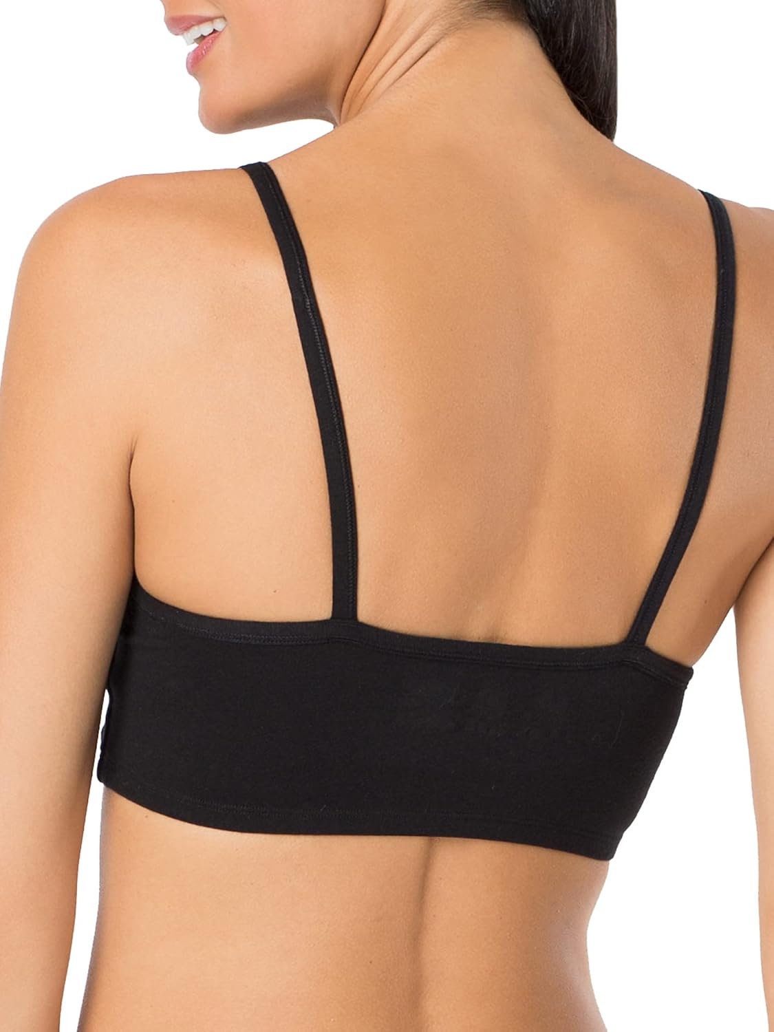 image:imageFruit of the Loom Womens Spaghetti Strap Cotton Sports Bra AllDay Comfort amp Easy MovementBlackWhiteHeather Grey