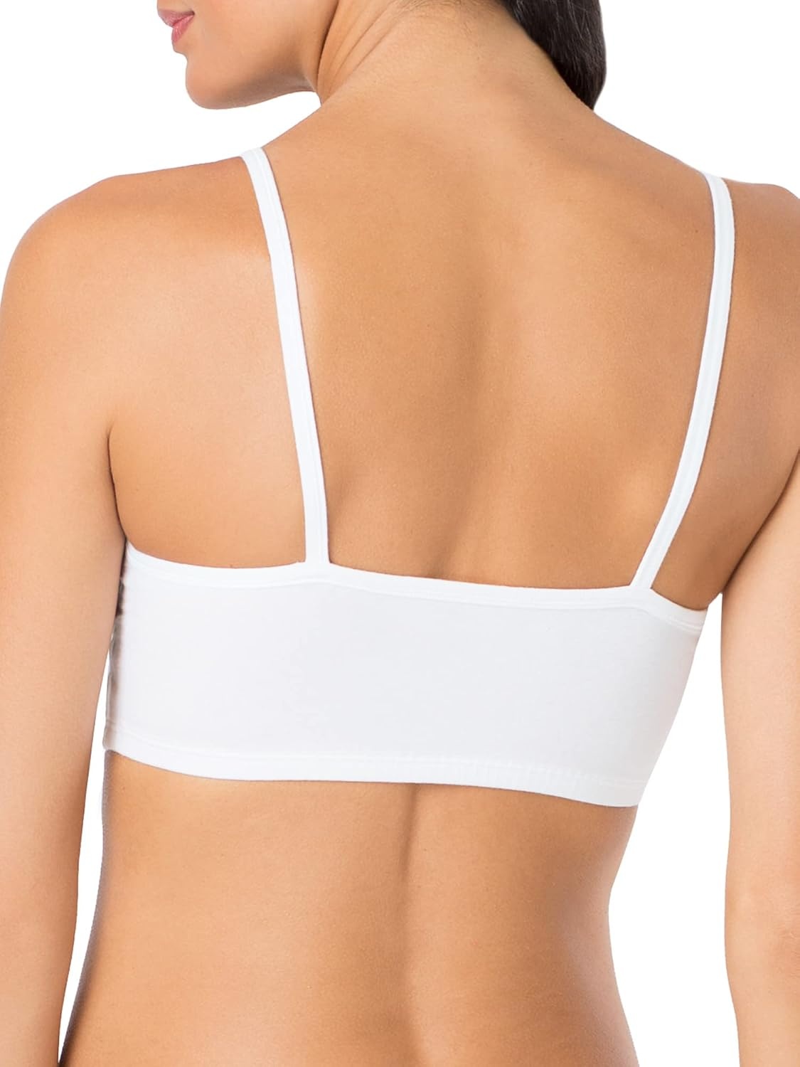 image:imageFruit of the Loom Womens Spaghetti Strap Cotton Sports Bra AllDay Comfort amp Easy MovementBlackWhiteHeather Grey