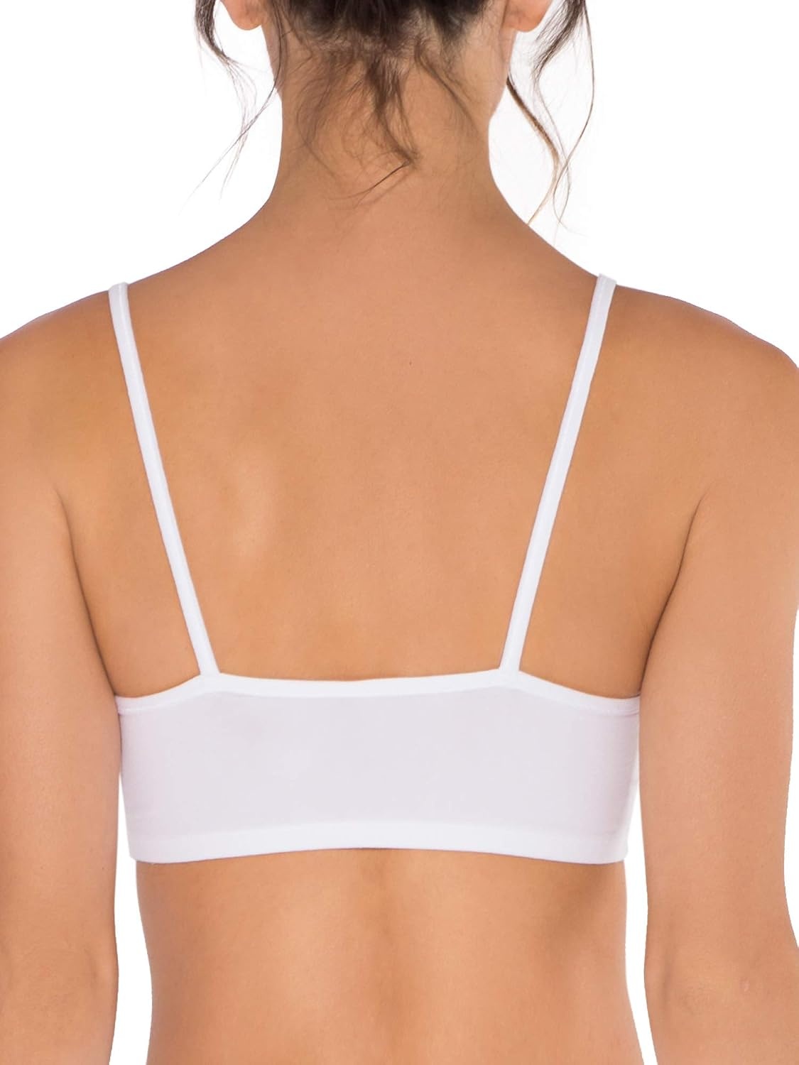 image:imageFruit of the Loom Womens Spaghetti Strap Cotton Sports Bra AllDay Comfort amp Easy MovementBlackWhiteRed Hot