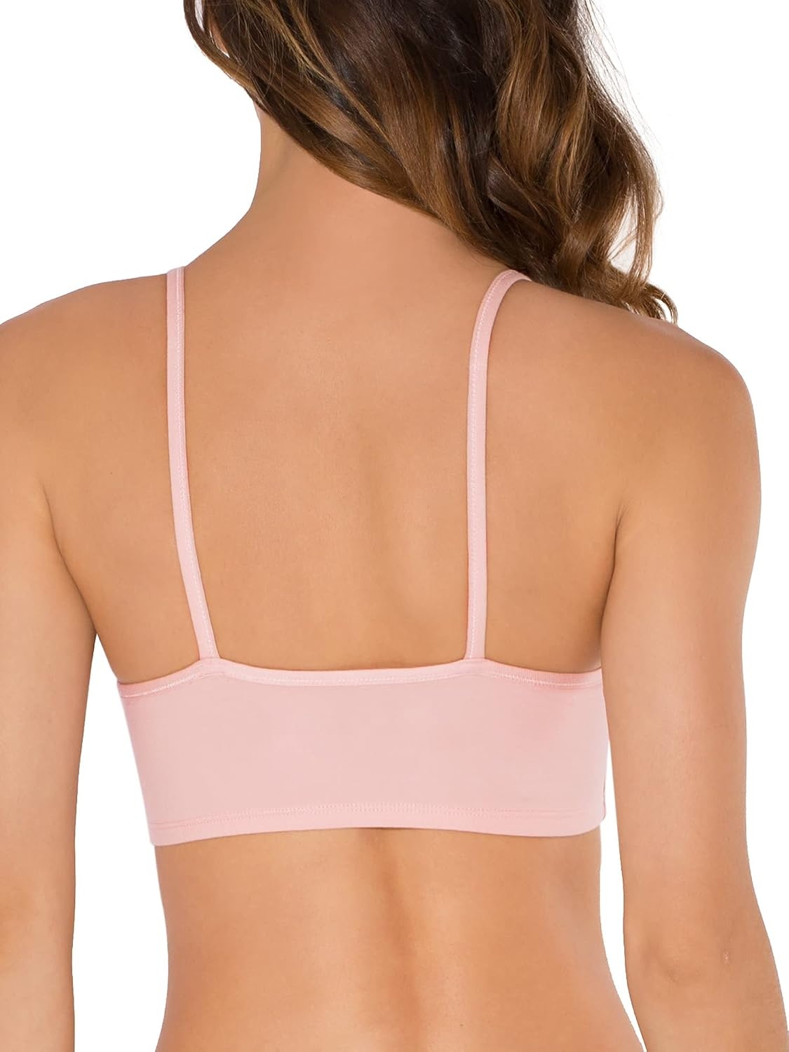 image:imageFruit of the Loom Womens Spaghetti Strap Cotton Sports Bra AllDay Comfort amp Easy MovementBlushing RoseWhiteWhiteBlack 4pack