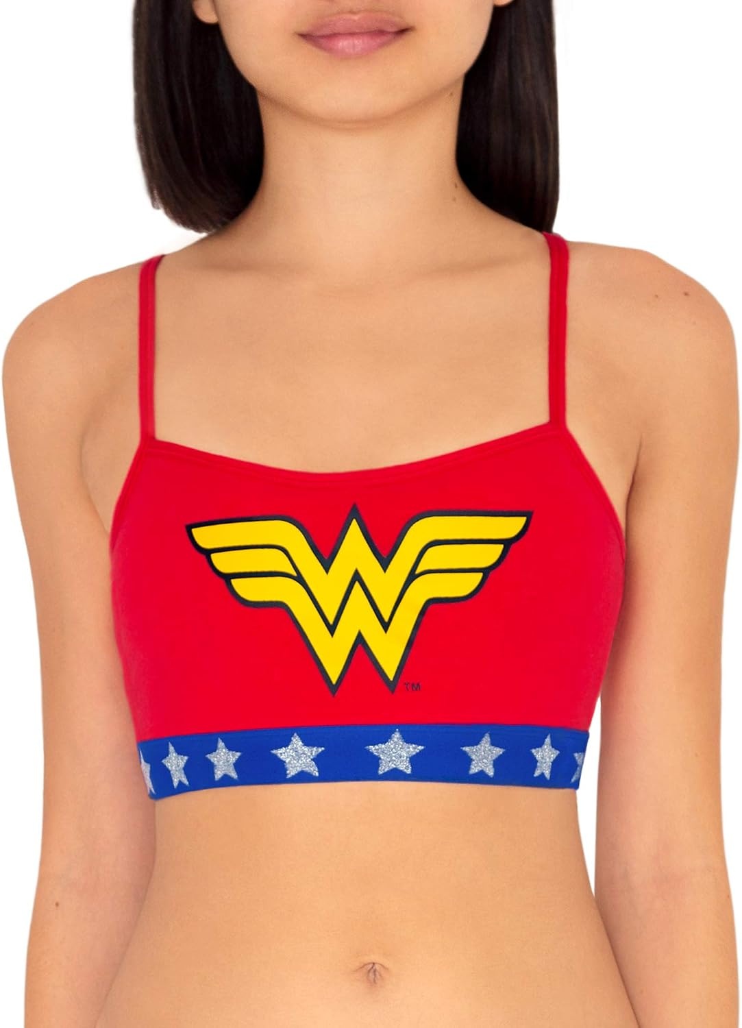 image:imageFruit of the Loom Womens Spaghetti Strap Cotton Sports Bra AllDay Comfort amp Easy MovementCrantasticCrazy Cobalt Wonder Woman