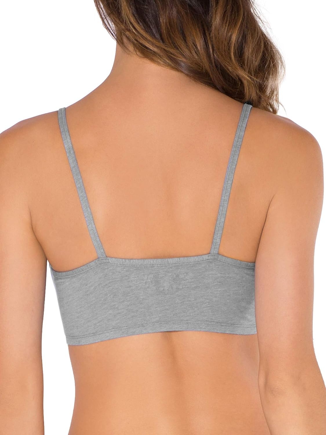 image:imageFruit of the Loom Womens Spaghetti Strap Cotton Sports Bra AllDay Comfort amp Easy MovementHeather GreyWhiteHeather Blue