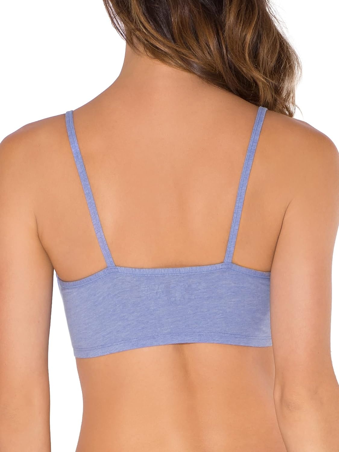 image:imageFruit of the Loom Womens Spaghetti Strap Cotton Sports Bra AllDay Comfort amp Easy MovementHeather GreyWhiteHeather Blue