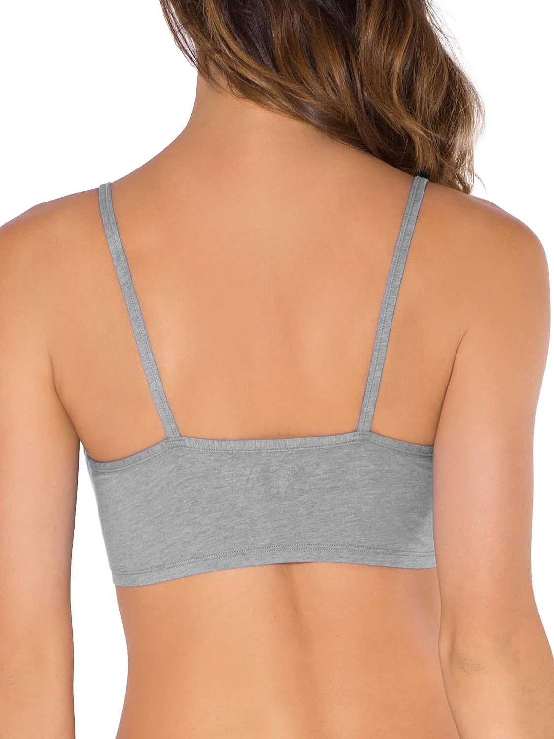 image:imageFruit of the Loom Womens Spaghetti Strap Cotton Sports Bra AllDay Comfort amp Easy MovementHeather GreyWhiteHeather Blue